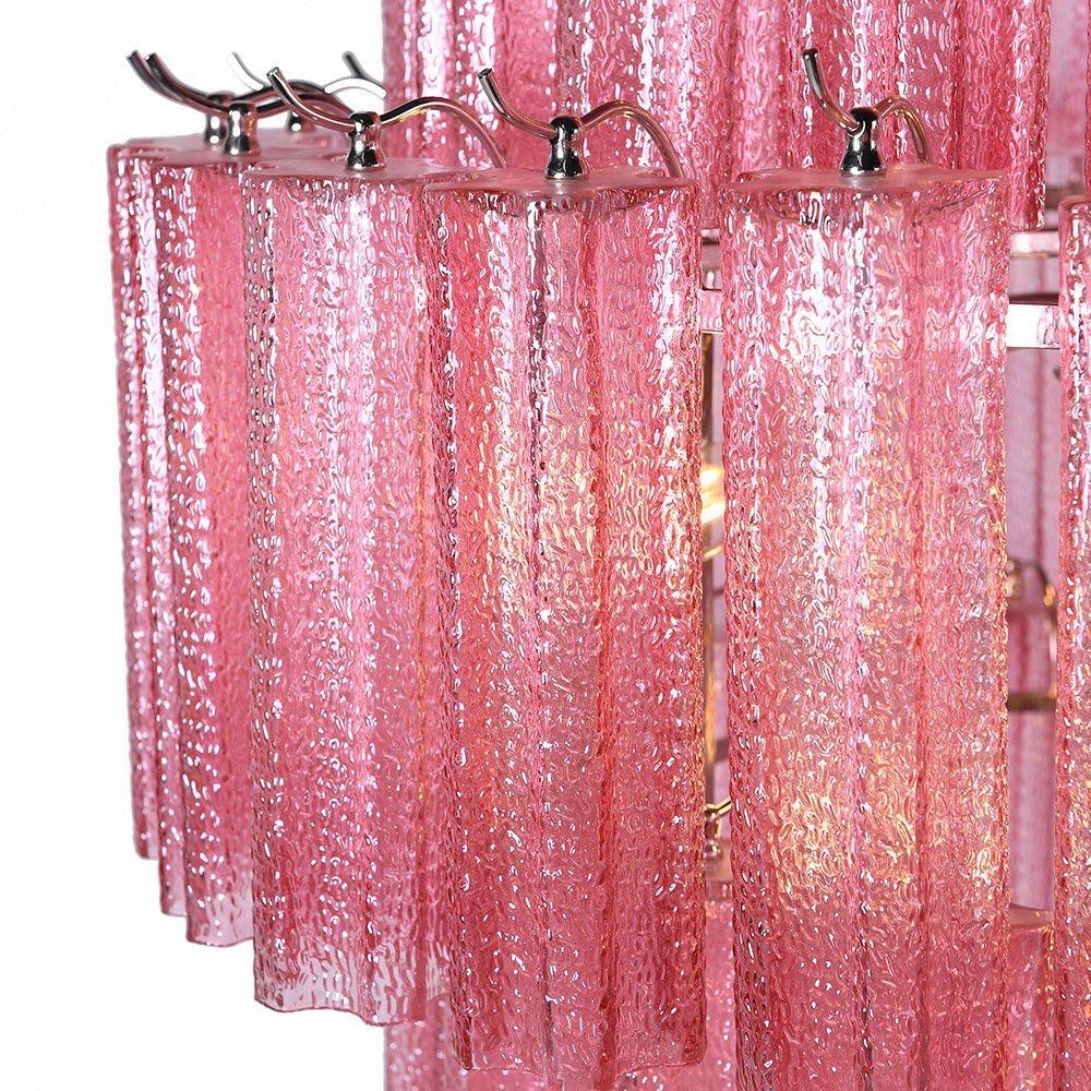 Pink Glass Tiered Chandelier Smithers Lighting £1,600.00 Steel product_features