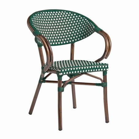 Luigi Stacking Outdoor Armchair, Green, Blue, Black Garden Smithers of Stamford £199.00 Store UK, US, EU, AE,BE,CA,DK,FR,DE,I...