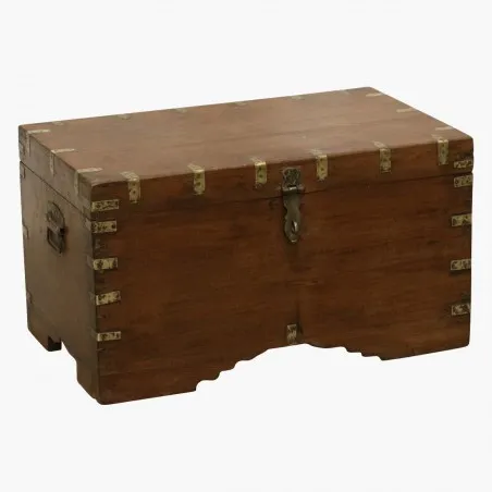 Teak Wood Storage Trunk Chest with Brass Corners Smithers Reclaimed Wood Furniture £426.00 Living Room Teak Wood product_feat...