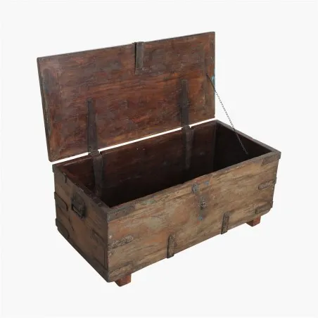 XL Antique Wood Storage Trunk Chest Smithers Reclaimed Wood Furniture &pound;650.00 Living Room Teak Wood product_features