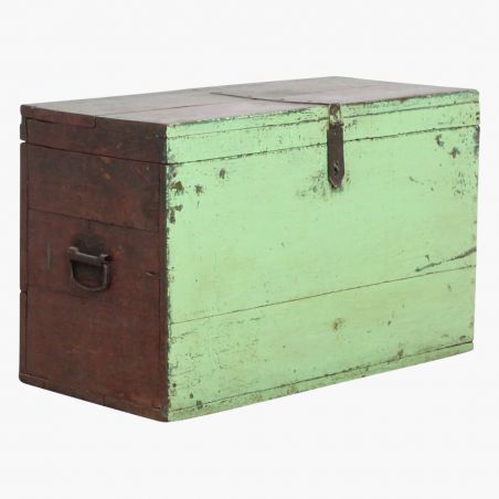 Green Painted Teak Wood Storage Trunk Chest Recycled Furniture Smithers of Stamford £550.00 Store UK, US, EU, AE,BE,CA,DK,FR,...
