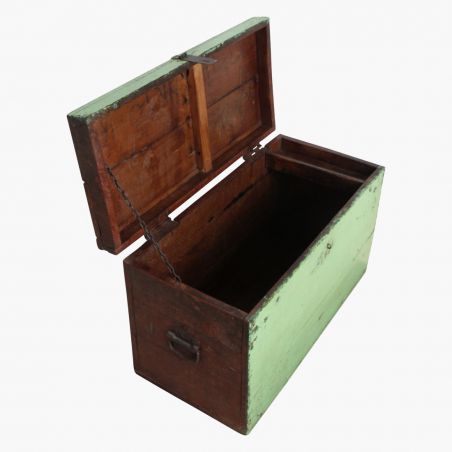 Green Painted Teak Wood Storage Trunk Chest Recycled Furniture Smithers of Stamford £550.00 Store UK, US, EU, AE,BE,CA,DK,FR,...