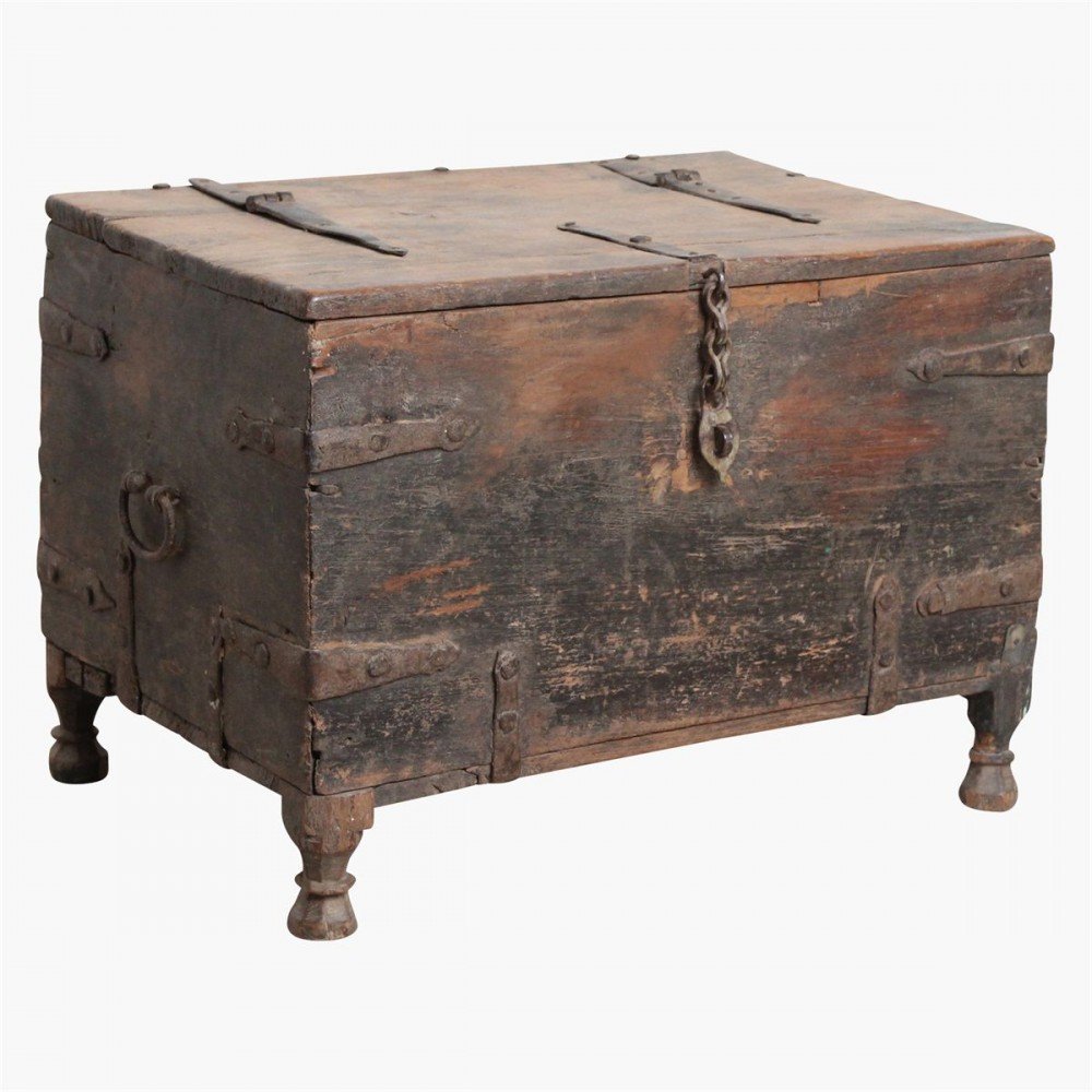 Black Patina Teak Wood Storage Trunk Chest Smithers Furniture £520.00 Living Room Teak Wood product_features