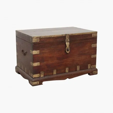 Antique Brass Edge Storage Trunk Chest Smithers Furniture £549.00 Living Room Teak Wood product_features