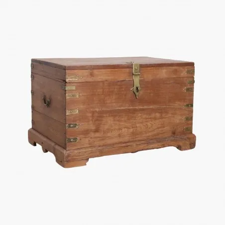 Antique Brass Edge Storage Chest Smithers Reclaimed Wood Furniture £596.00 Hallway Teak Wood product_features