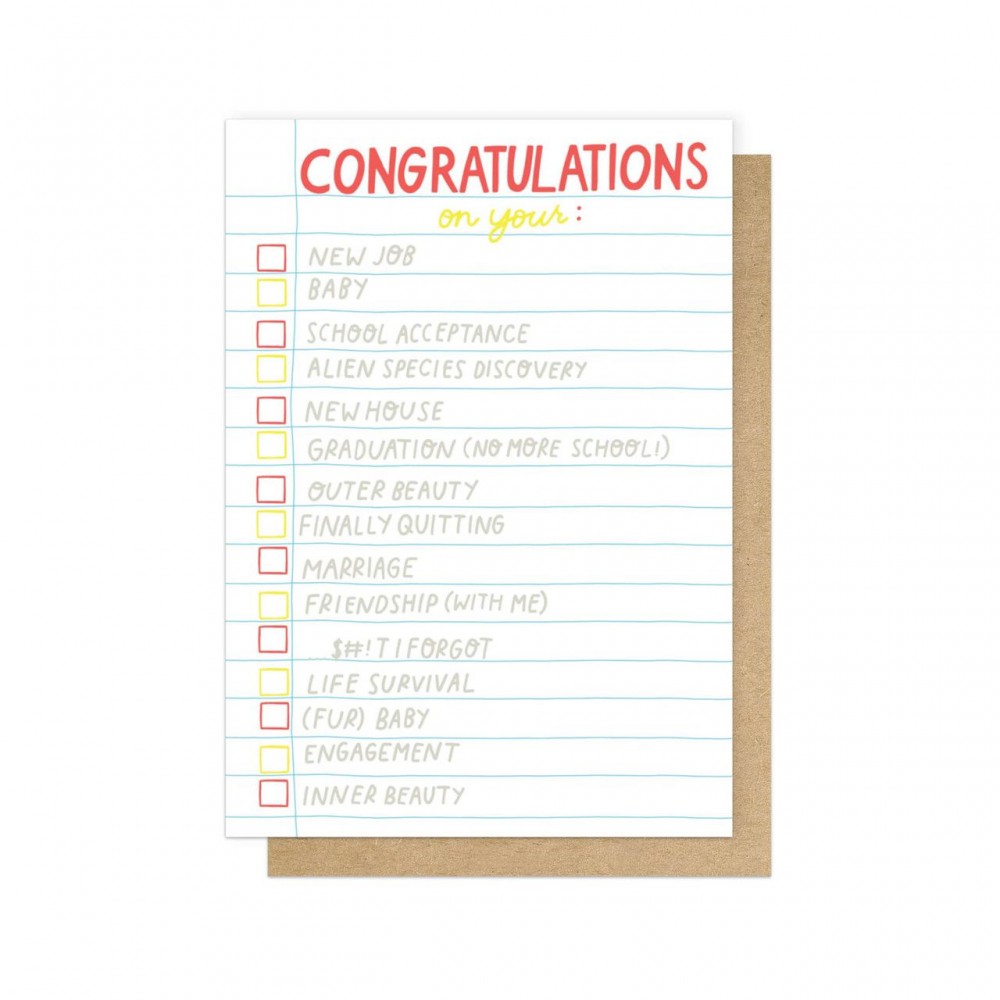 Universal Congratulations Greetings Card  Congratulations £3.00      product_features