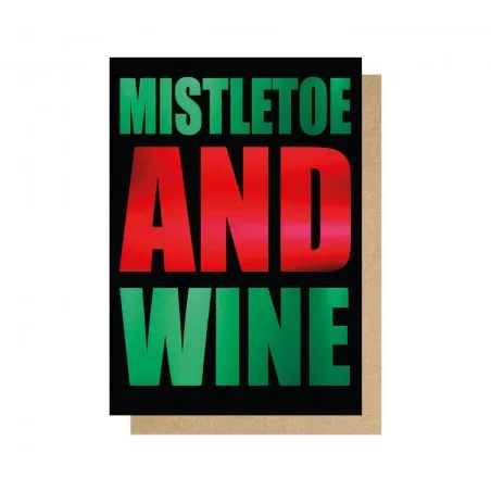 Mistletoe and Wine Christmas Card  Christmas Cards £3.00      product_features
