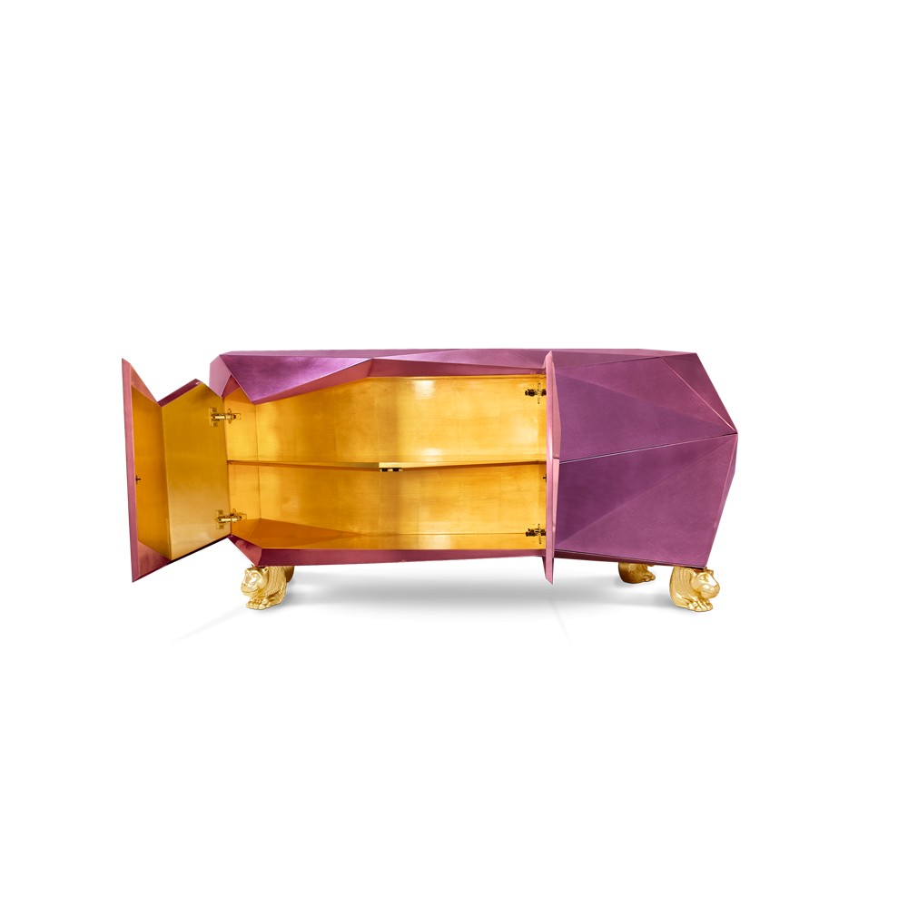 Amethyst Diamond Cut Purple Sideboard Boca Do Lobo Designer Furniture £21,083.00 Walnut Gold Plated product_features