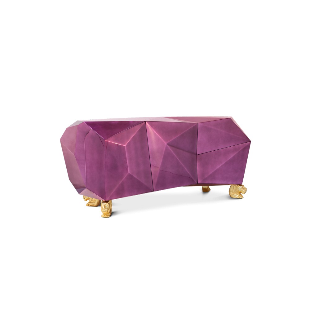 Amethyst Diamond Cut Purple Sideboard Boca Do Lobo Designer Furniture £21,083.00 Walnut Gold Plated product_features