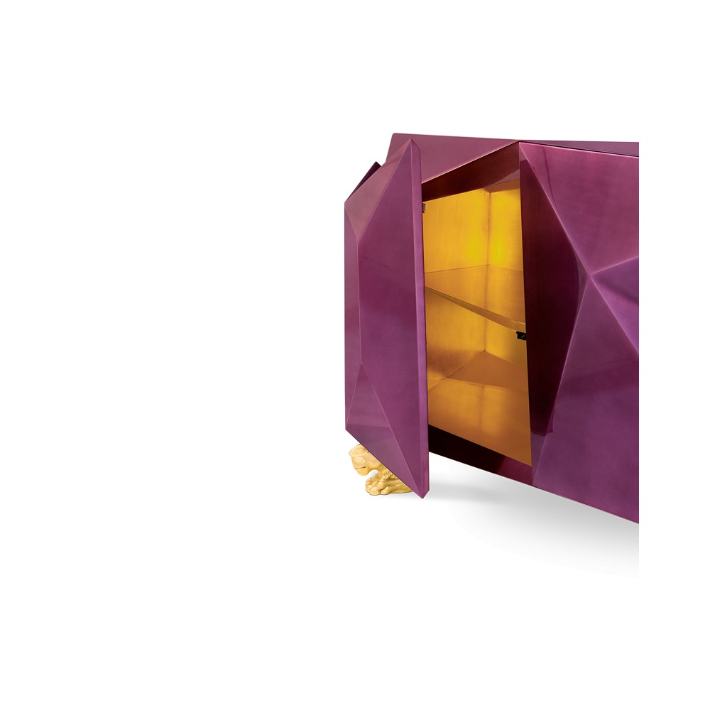 Amethyst Diamond Cut Purple Sideboard Boca Do Lobo Designer Furniture £21,083.00 Walnut Gold Plated product_features