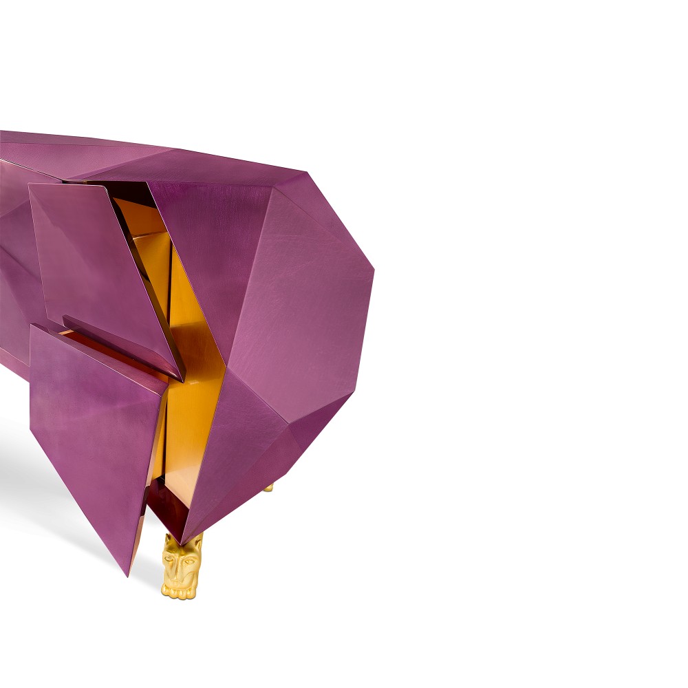 Amethyst Diamond Cut Purple Sideboard Boca Do Lobo Designer Furniture £21,083.00 Walnut Gold Plated product_features