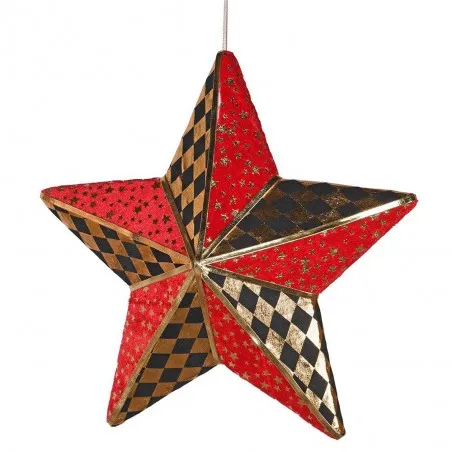 Large Chequered Christmas Tree Star Bauble Baubles £25.00 product_features