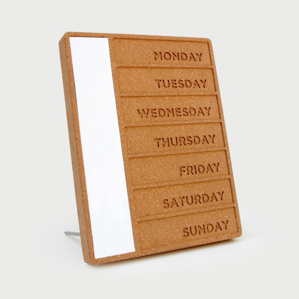 Cork Weekday Planner SUCK UK Christmas Gifts £15.00      product_features