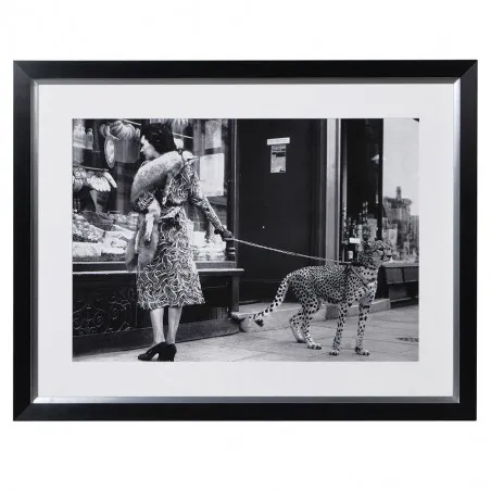 Phyllis Gordon with Her Cheetah On Leash Picture  Wall Art £217.00      product_features