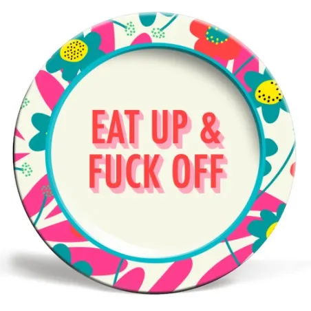 Eat Up and Fuck Off Art Plate  Tableware £27.00      product_features