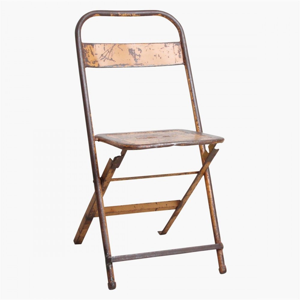 Vintage Metal Folding Outdoor Cafe Chairs Smithers Industrial Furniture £105.00 All Rooms Solid Iron product_features