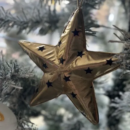 Large Gold Star Christmas Tree Bauble Baubles &pound;15.00 product_features