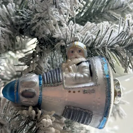 Santa In Space Rocket Bauble  Baubles £15.00      product_features
