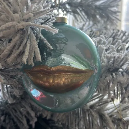 Turquoise Gold Lips Bauble Baubles &pound;9.00 product_features