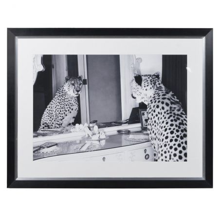 XL Double Take Cheetah In The Mirror Framed Print Vintage Wall Art  £425.00 Store UK, US, EU, AE,BE,CA,DK,FR,DE,IE,IT,MT,NL,N...