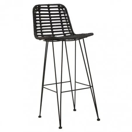 Black Rattan Bar Stools Smithers Retro Furniture £145.00 Bar Wicker Iron product_features
