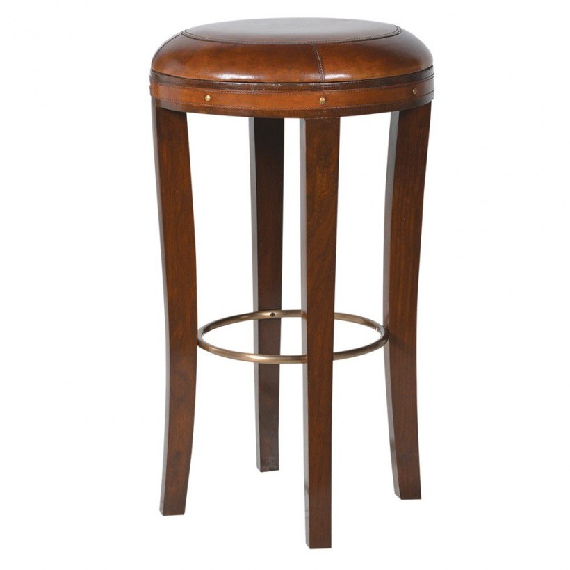 Jaipur Brown Leather Bar Stools Smithers of Stamford • online store