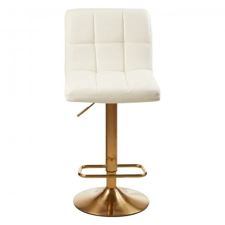White and Gold Adjustable Gas Lift Bar Stool Smithers Furniture £154.00 All Rooms Steel product_features