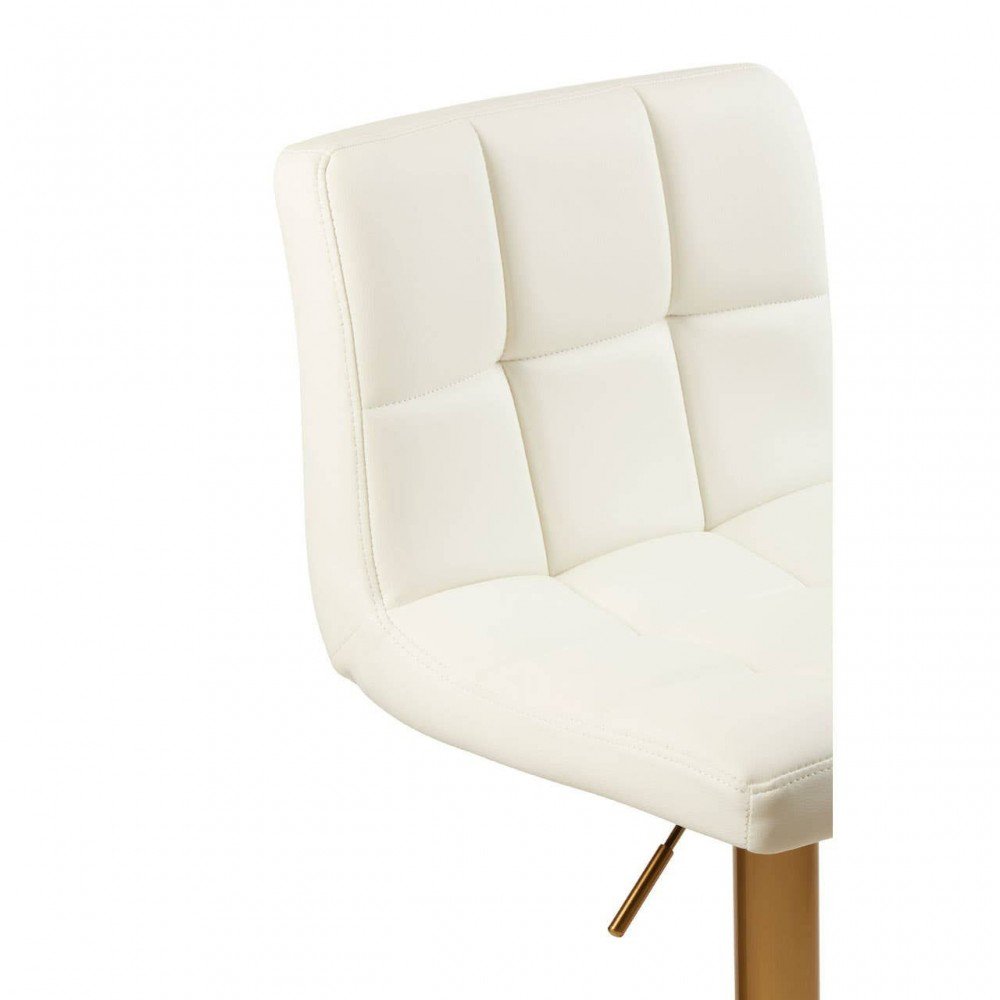 White and Gold Adjustable Gas Lift Bar Stool Smithers Furniture £154.00 All Rooms Steel product_features