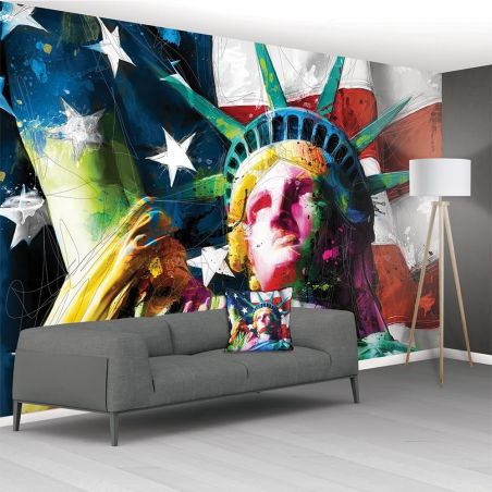 Statue Of Liberty American Flag XXL Non Woven Mural Wallpaper Smithers of Stamford £59.99 Store UK, US, EU, AE,BE,CA,DK,FR,DE...