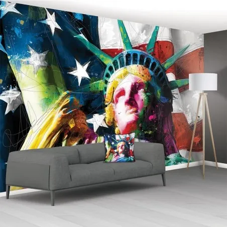 Statue Of Liberty American Flag XXL Non Woven Mural Smithers Wallpaper £55.00      product_features