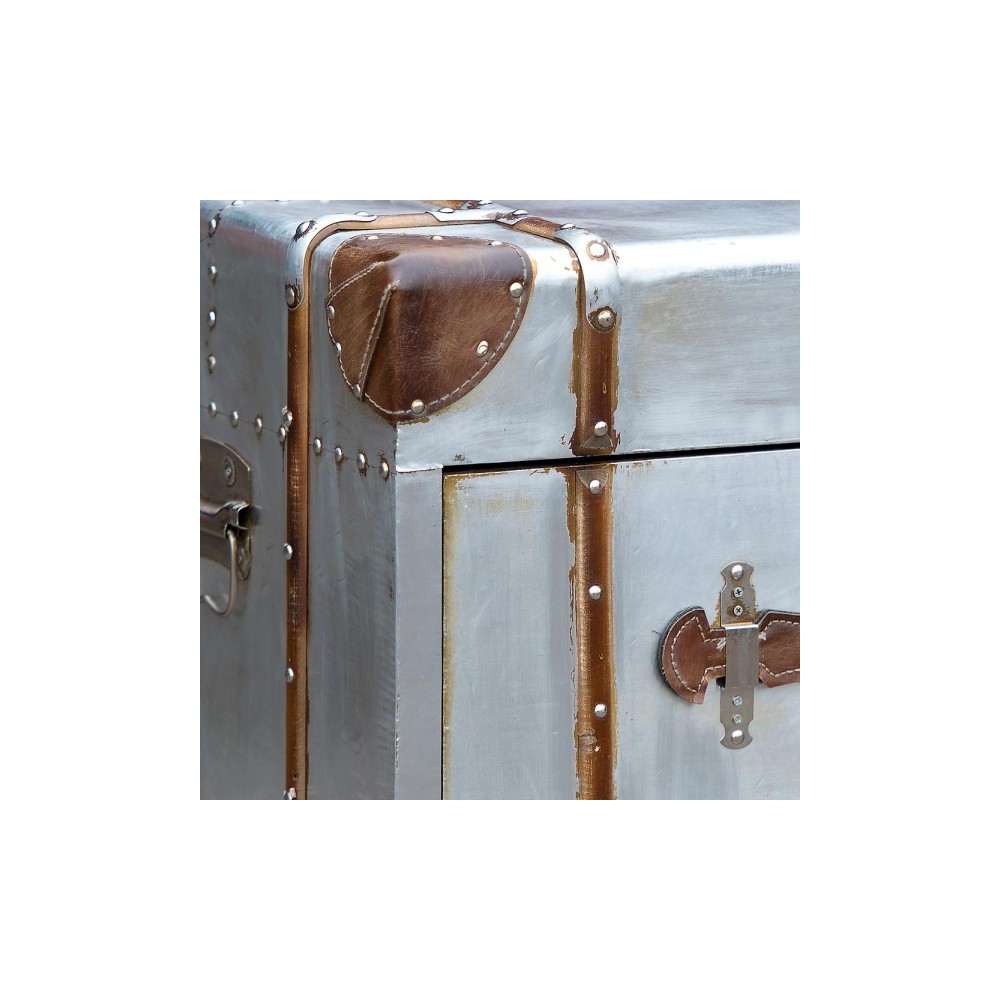 Hawker Industrial Bedside Table Smithers Wooden Chest of Drawers £274.00 MDF Aluminium Plate product_features