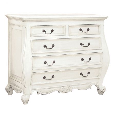 Louis XV White French Chest Bombe Chest of Drawers Smithers of Stamford £600.00 Store UK, US, EU, AE,BE,CA,DK,FR,DE,IE,IT,MT,...