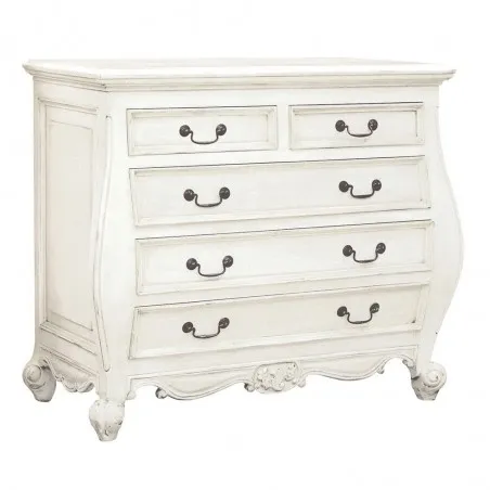 Louis XV White French Chest Bombe Smithers Wooden Chest of Drawers &pound;550.00 All Rooms product_features