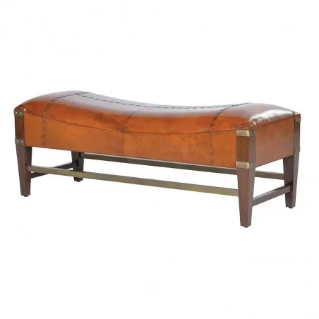 Jaipur Brown Leather Bench Smithers Vintage Furniture £1,329.00 Office Bayur & MDF product_features
