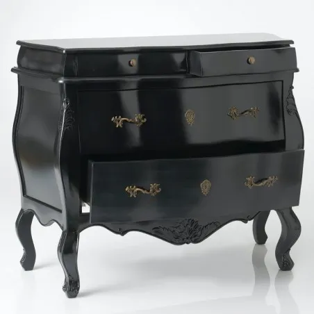 Louis XV Black French Chest Bombe Smithers Wooden Chest of Drawers £1,788.00 Hallway product_features