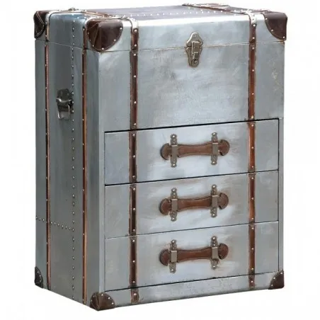 Hawker Industrial Bedside Table Smithers Cabinets & Sideboards £422.00 Aluminium Plate product_features
