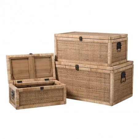 Rattan Storage Trunk Chest Set Smithers Rattan Furniture £399.00 Living Room Rattan product_features