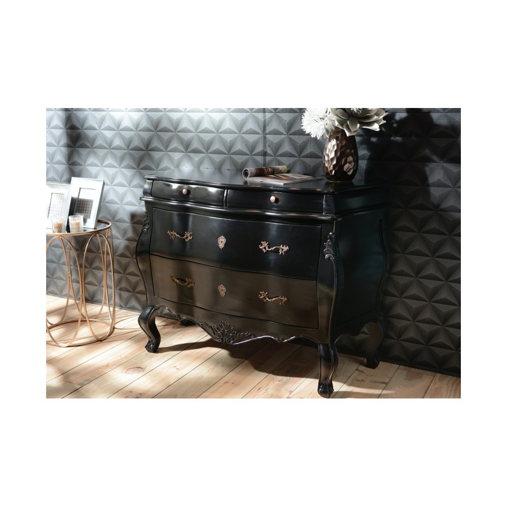 Louis XV Black French Bombe Chest Smithers Wooden Chest of Drawers £1,788.00 Hallway product_features