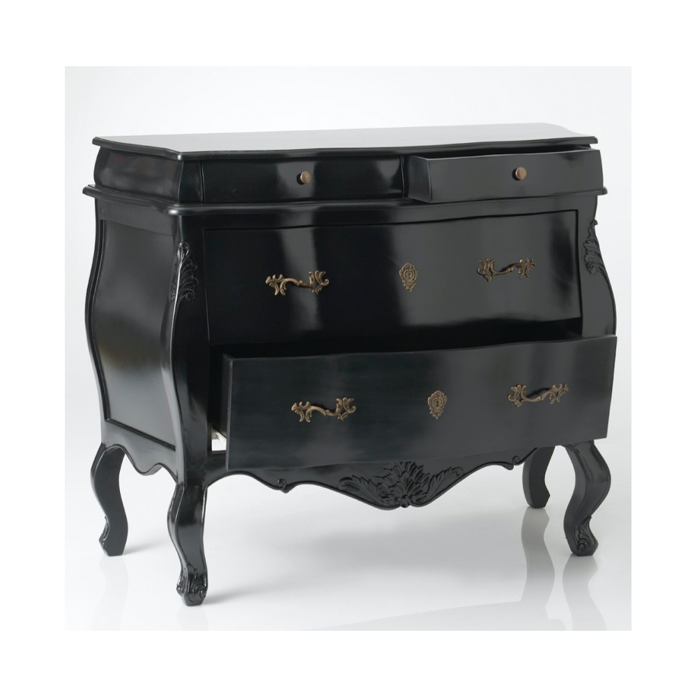 Louis XV Black French Bombe Chest Smithers Wooden Chest of Drawers £1,788.00 Hallway product_features