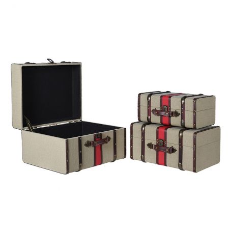 Canvas Steamer Storage Trunk Set of 3 Storage Furniture Smithers of Stamford £390.00 Store UK, US, EU, AE,BE,CA,DK,FR,DE,IE,I...