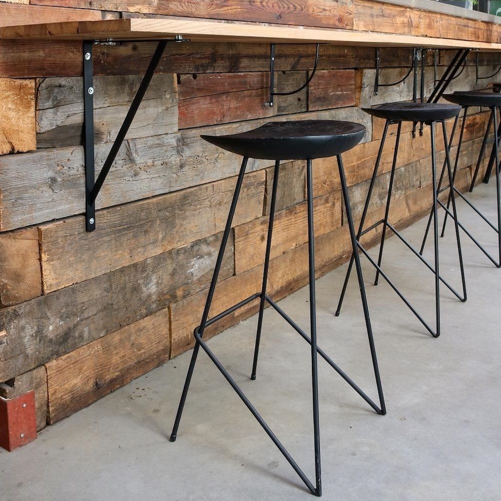 Loft Black Wood Bar Stools Smithers Industrial Furniture £281.00 Kitchen Diner Teak Wood Steel product_features