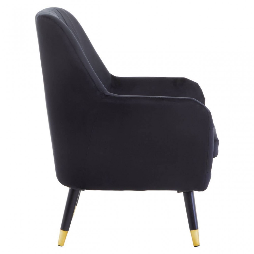 Vincent Black Crushed Velvet Armchair Designer Furniture £300.00