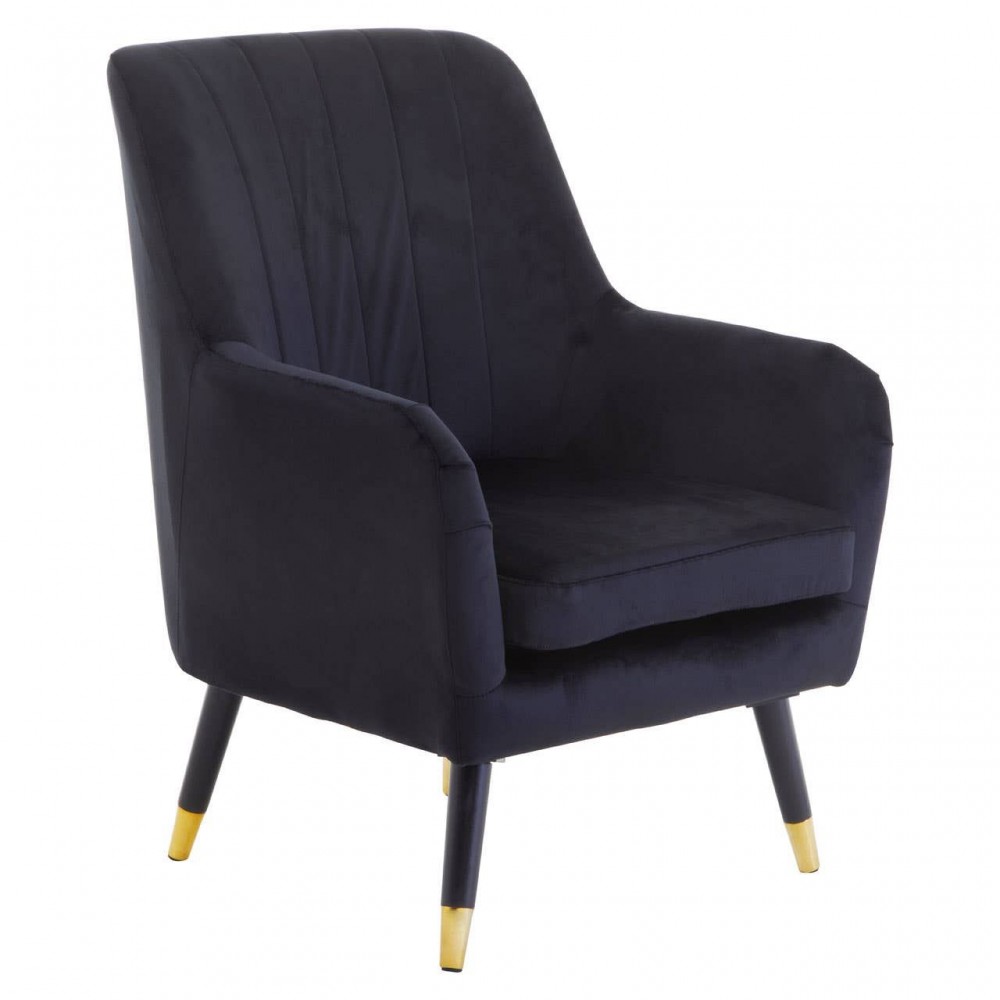 Vincent Black Crushed Velvet Armchair Designer Furniture £300.00