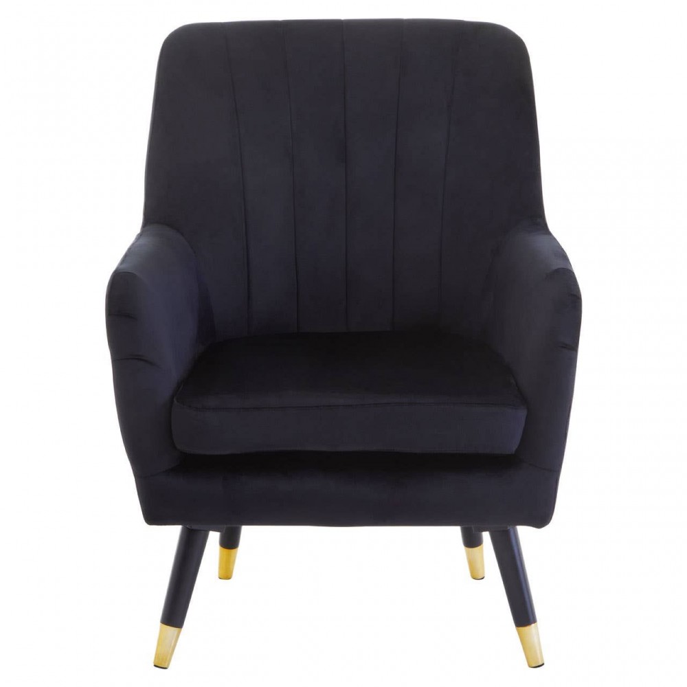 Vincent Black Crushed Velvet Armchair Designer Furniture £300.00