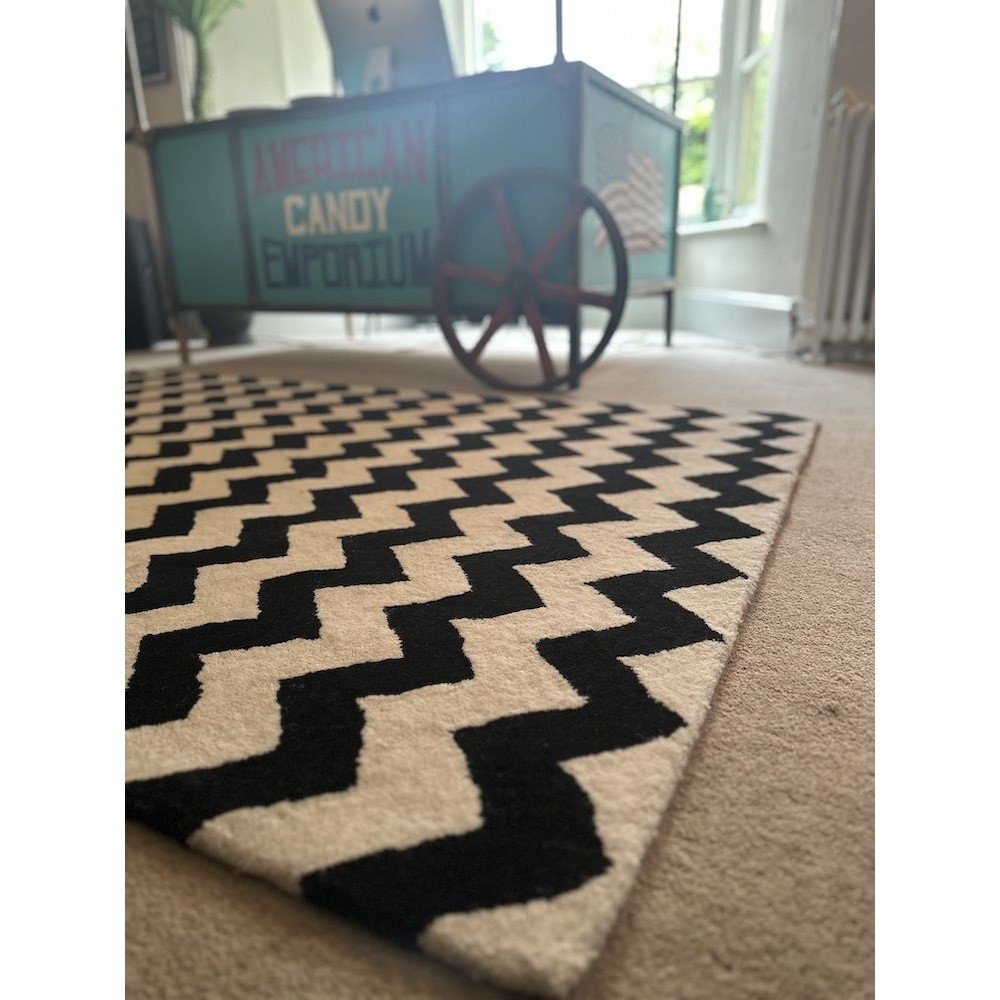 Monochrome White & Back Stripe Rug Living Room £280.83 Entrance Hall product_features