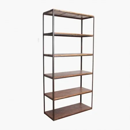 Factory Tall Iron Rack with Wooden Shelves Smithers Reclaimed Wood Furniture £1,200.00 Kitchen Diner FSC Recycled Wood produc...
