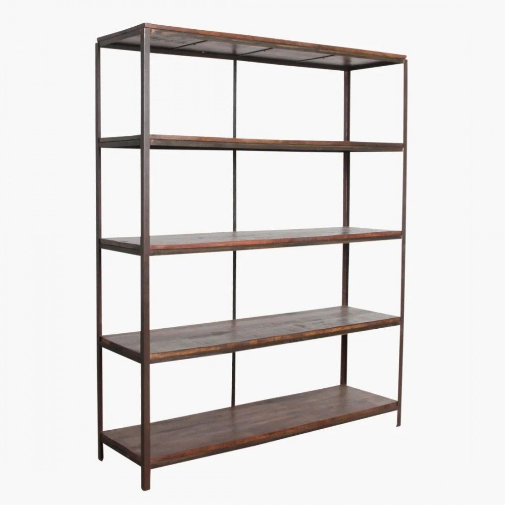 XL Factory Tall Iron Rack with Wooden Shelves Smithers Reclaimed Wood Furniture £1,400.00 product_reduction_percent