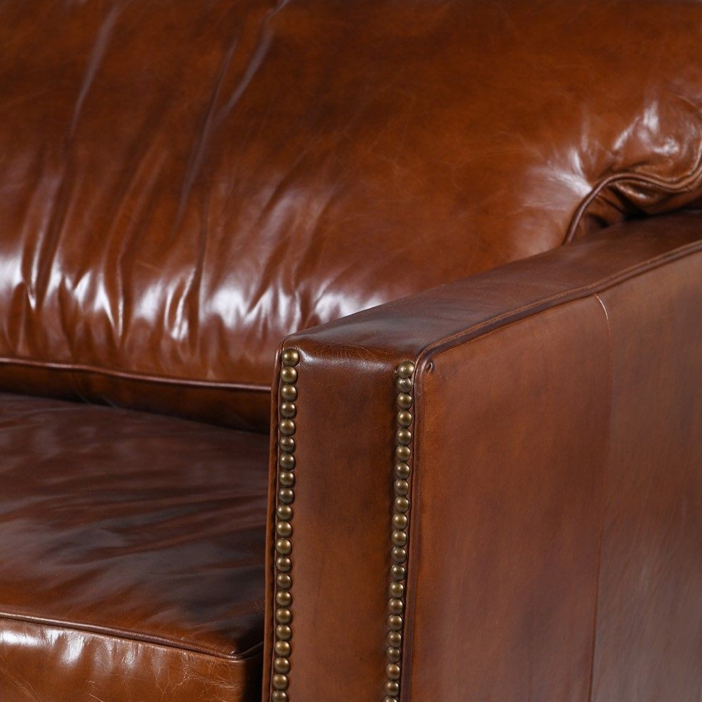 Dark Brown Leather Sofa Smithers Designer Furniture £2,350.00 Living Room product_features