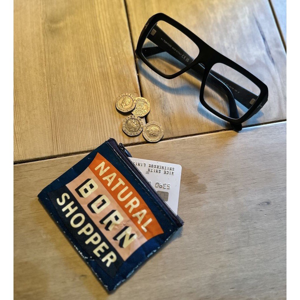 Natural Born Shopper Recycled Purse/Wallet Blue Q Gifts £10.00      product_features