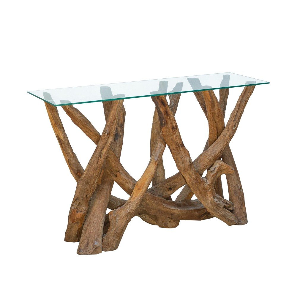 Driftwood Glass Top Console Table Hallway £720.00 Living Room Driftwood product_features